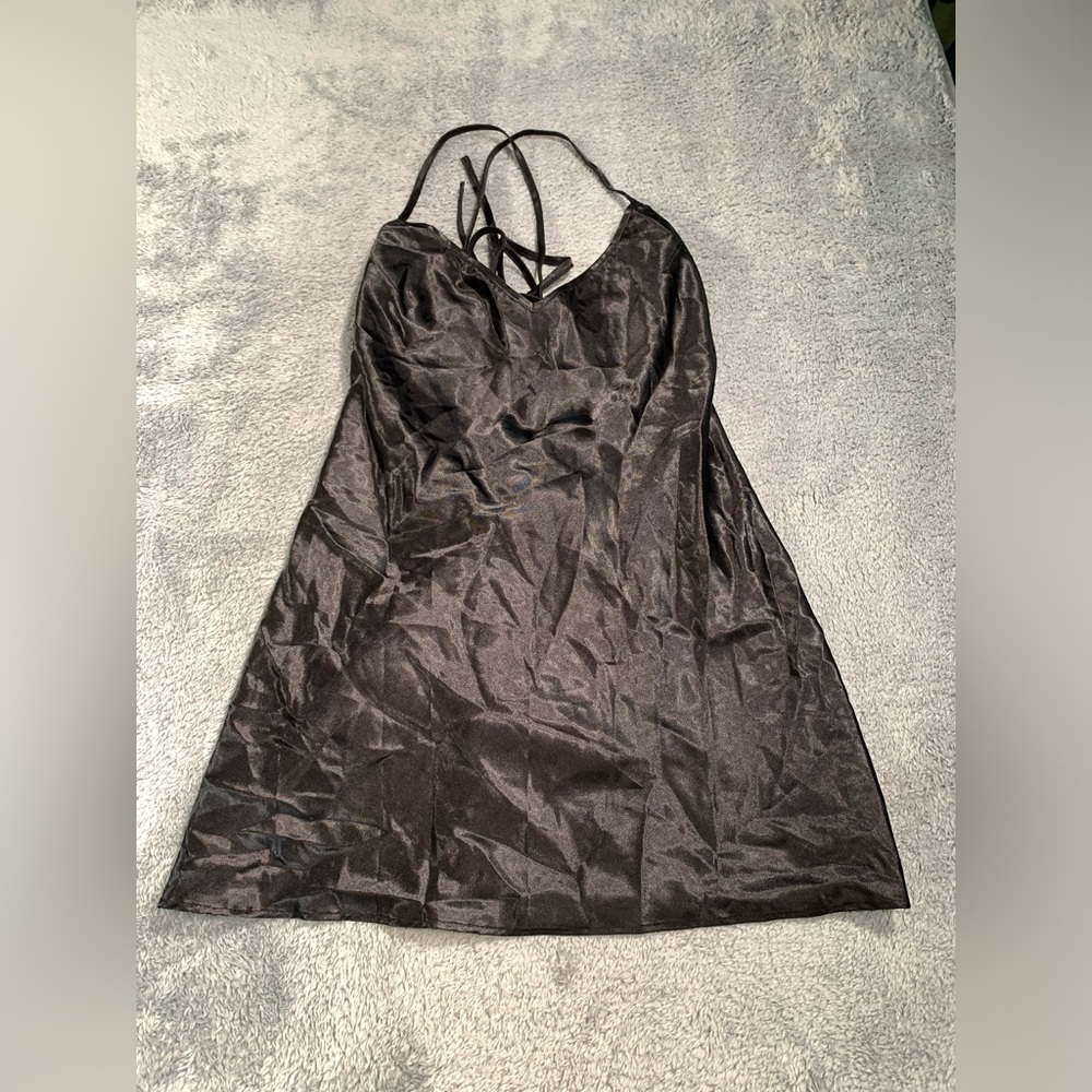 Dream girl black chemise slip dress small